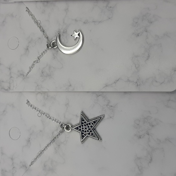 NWT Handmade Silver Plated Cross Religious Moon Sun Sky Universe Star Necklaces - Picture 7 of 8